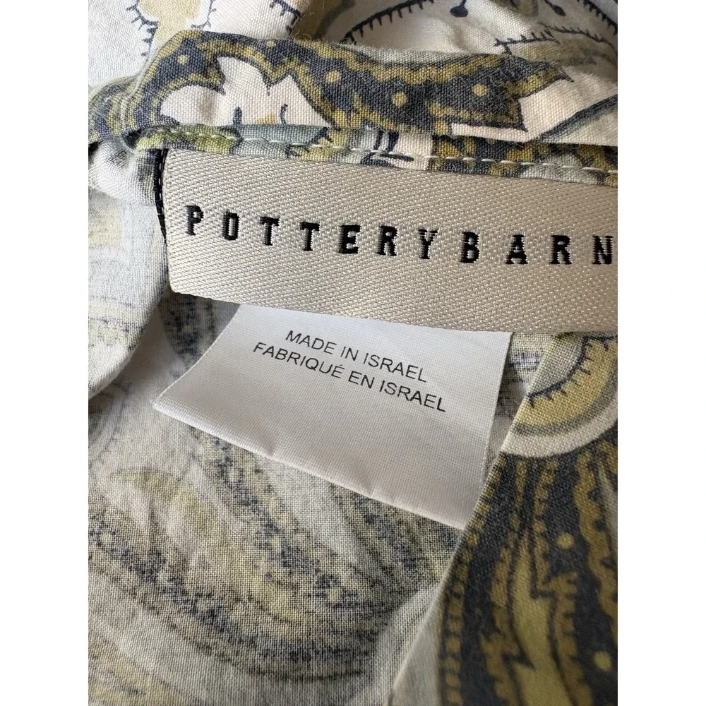 Pottery Barn KING duvet  Paisley 2 EURO ‎ Size Pillow Shams  Case Blue/Green